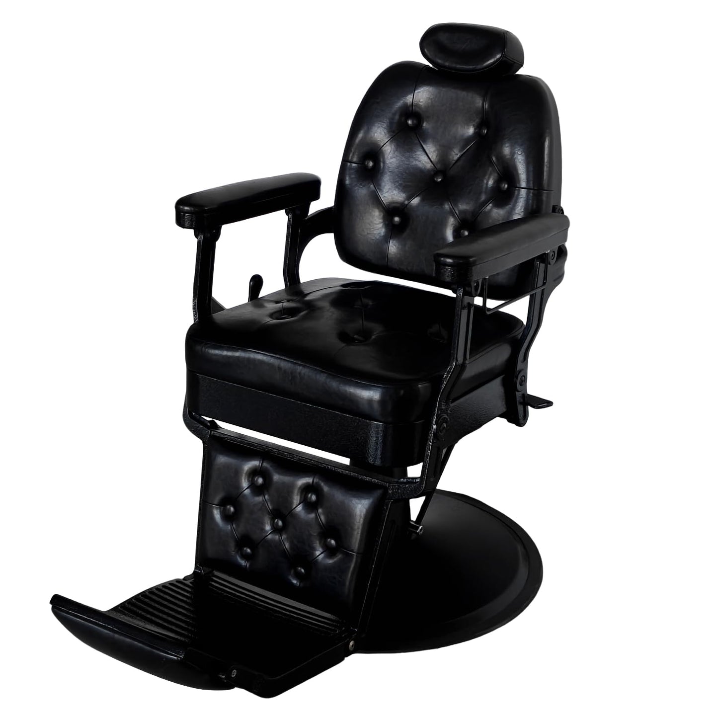 WINEDYOUNG Heavy Duty Vintage Recline Barber Chair All Purpose Reclining Salon Chair Hydraulic with Headrest, 360° Rotatable Barber Chair, Professional Salon Beauty Spa Shampoo Equipment