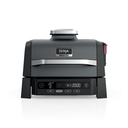Ninja Woodfire Outdoor Grill & Smoker, 6-in-1 Functionality, Grill, Smoke, Bake, Roast, Air Fry, Broil, Authentic Woodfire Flavors, Electric Heat, OG321
