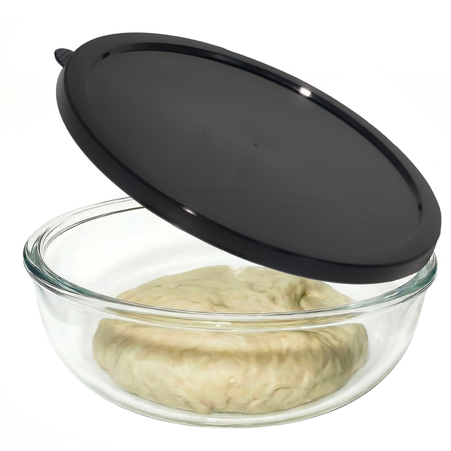 Zombcame Large Glass Mixing Bowl for Sourdough, 6.2QT with Lid – Big Capacity Clear Bowl for Sourdough, Baking, Salad Prep & Food Storage