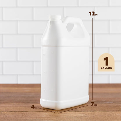 kitchentoolz 1 Gallon Carboy, White, High Density Polyethylene, Plastic Jug with Handle, Leak-Proof Lid, Dishwasher Safe, Made in USA, for Water, Brewing & Fermenting