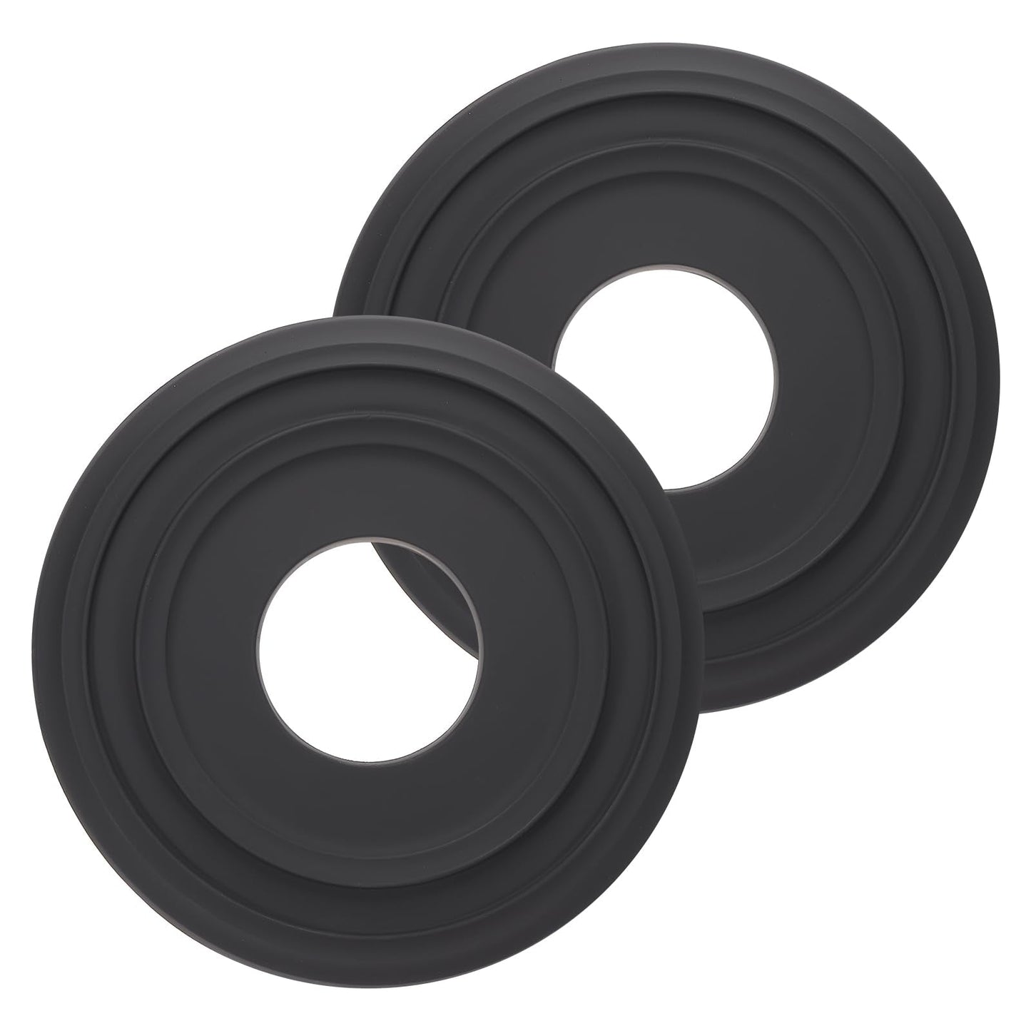 PATIKIL Ceiling Medallion, 2 Pcs 12" OD x 4" ID PU Decorative Ceiling Light Medallion Chandelier Medallion Molded Ceiling Light Cover Plate for Ceiling Light Fixtures Fans, Black