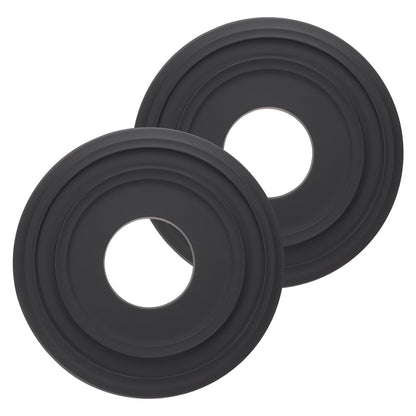 PATIKIL Ceiling Medallion, 2 Pcs 12" OD x 4" ID PU Decorative Ceiling Light Medallion Chandelier Medallion Molded Ceiling Light Cover Plate for Ceiling Light Fixtures Fans, Black