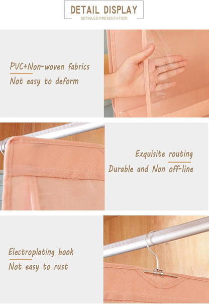 AARAINBOW 1 Pack Hanging Handbag Purse Organizer - 8 Pockets Space Saving Wardrobe Organizer, Light Pink