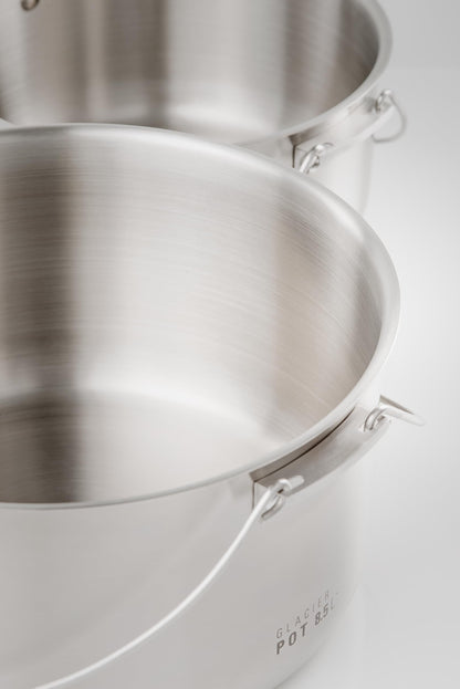 GSI Outdoors Glacier Stainless Troop Cookset, Compact Pan & Pot Camping Set, for Travel and Outdoors (8-10 People)