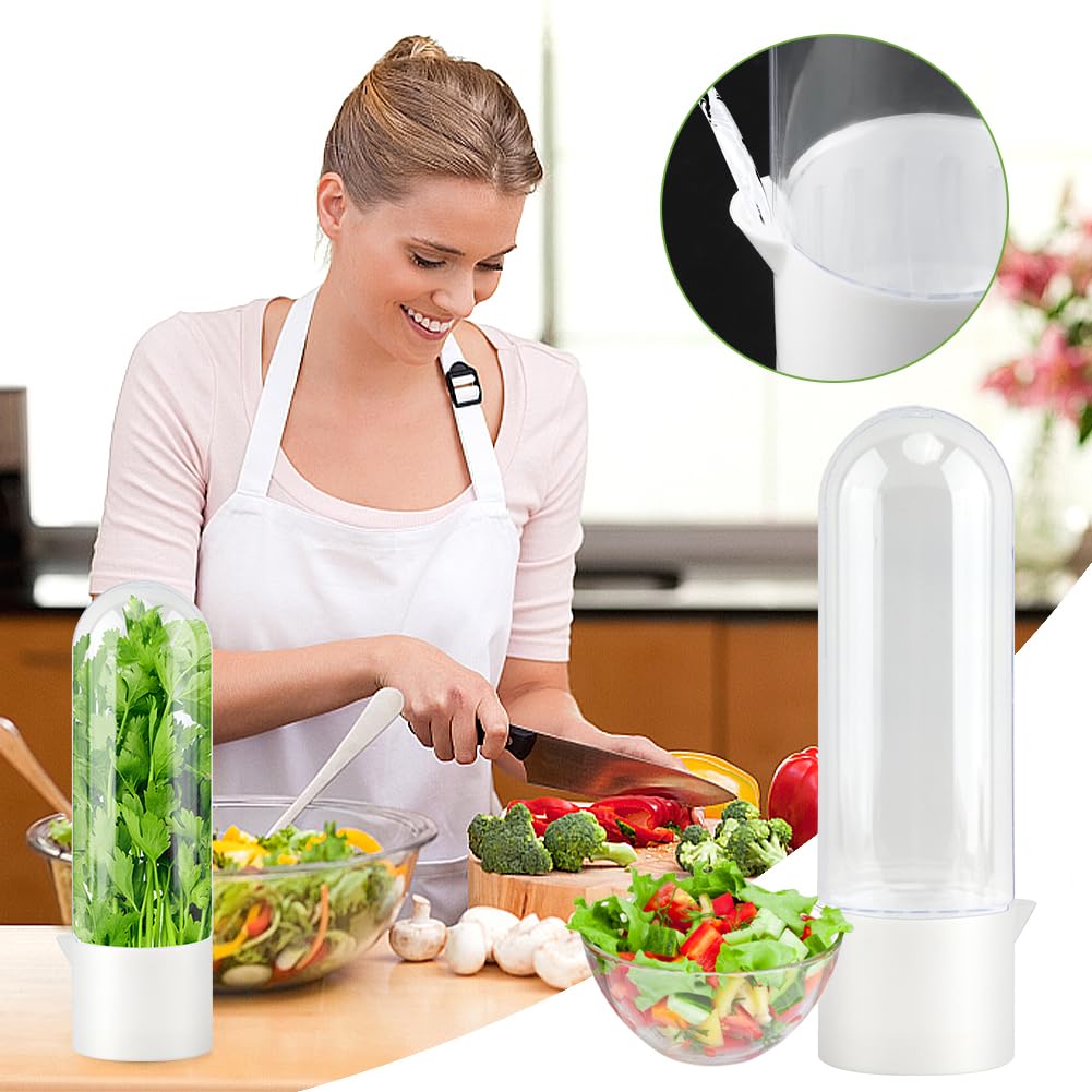Yuanfenron Herb Keeper for Refrigerator with Herb Peeler - Herbs Saver & Vegetable Preservation Container, Extends Freshness Up to 2-3 Weeks for Cilantro, Basil, Parsley, Mint & Greens