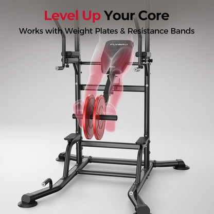 FLYBIRD PT6 Heavy Duty Power Tower with Assisted Leg Raise, Multi-Function Pull Up Bar & Dip Station for Core and Ab Training, Home Gym Equipment, 800 LBS Capacity | FED Fitness