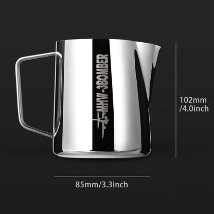 MHW-3BOMBER Espresso Steaming Pitcher Milk Frothing Pitcher Stainless Steel Milk Coffee Cappuccino Latte Art Barista Cup 16.9oz/500ml (Glossy), P5002S