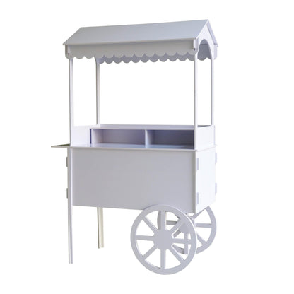 6 FT Tall Candy Cart with Shelf and Wheels for Candy and Dessert Display - Decoration for Parties, Weddings, Bar/Bat Mitzvah - Bar Cart - 24” x 46” x 72” in Carrito De Dulces para Fiestas