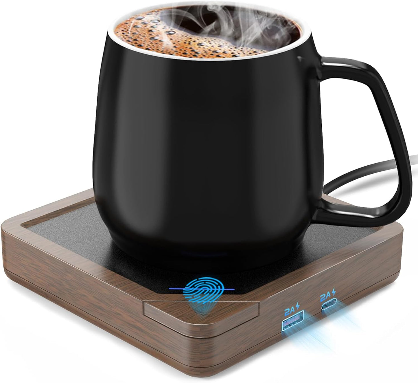 Set: 131F/55C, Coffee Mug Warmer Coffee Warmer for Desk Auto Shut Off Candle Warmer Plate Coffee Cup Warmer Heated