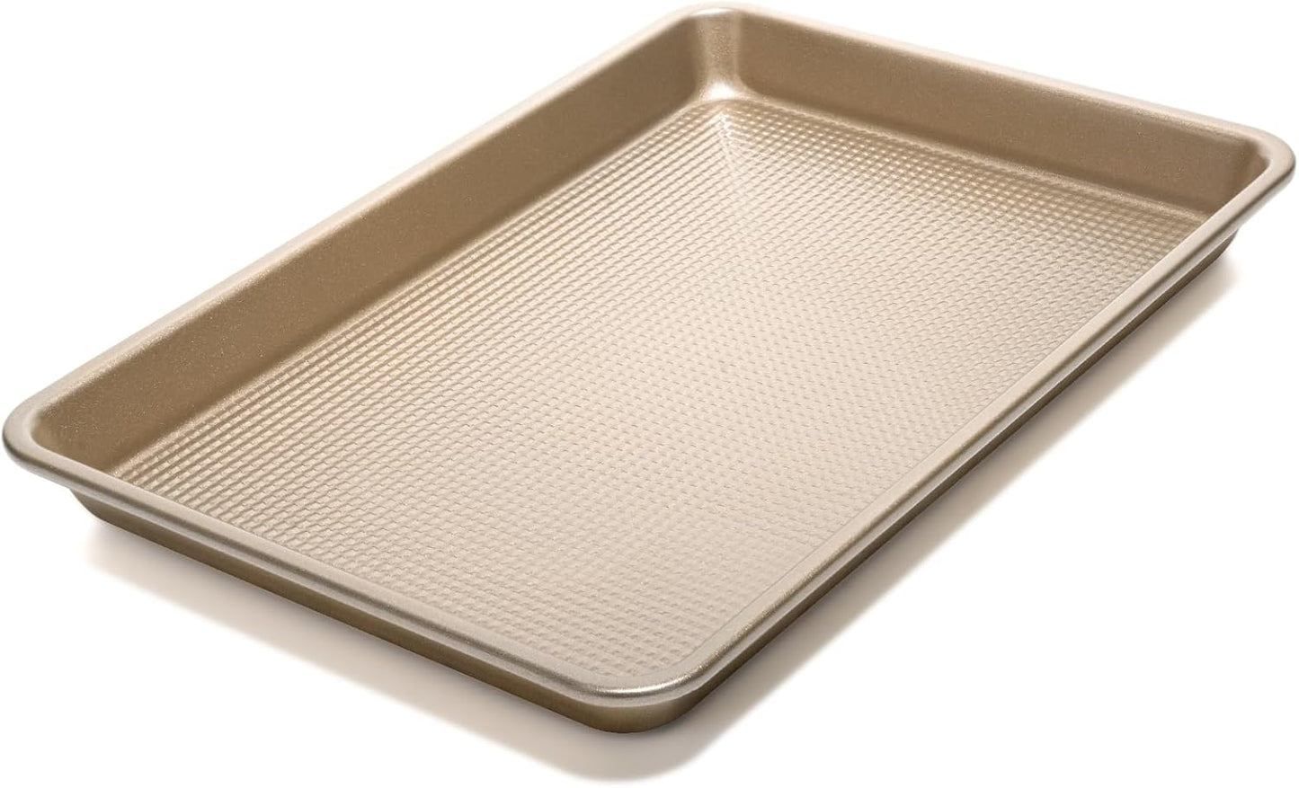Quarter Sheet Pan, Non-Stick Baking Sheet, Cookie Sheets with Square Texture Pattern, Thicker Carbon Steel Baking Tray