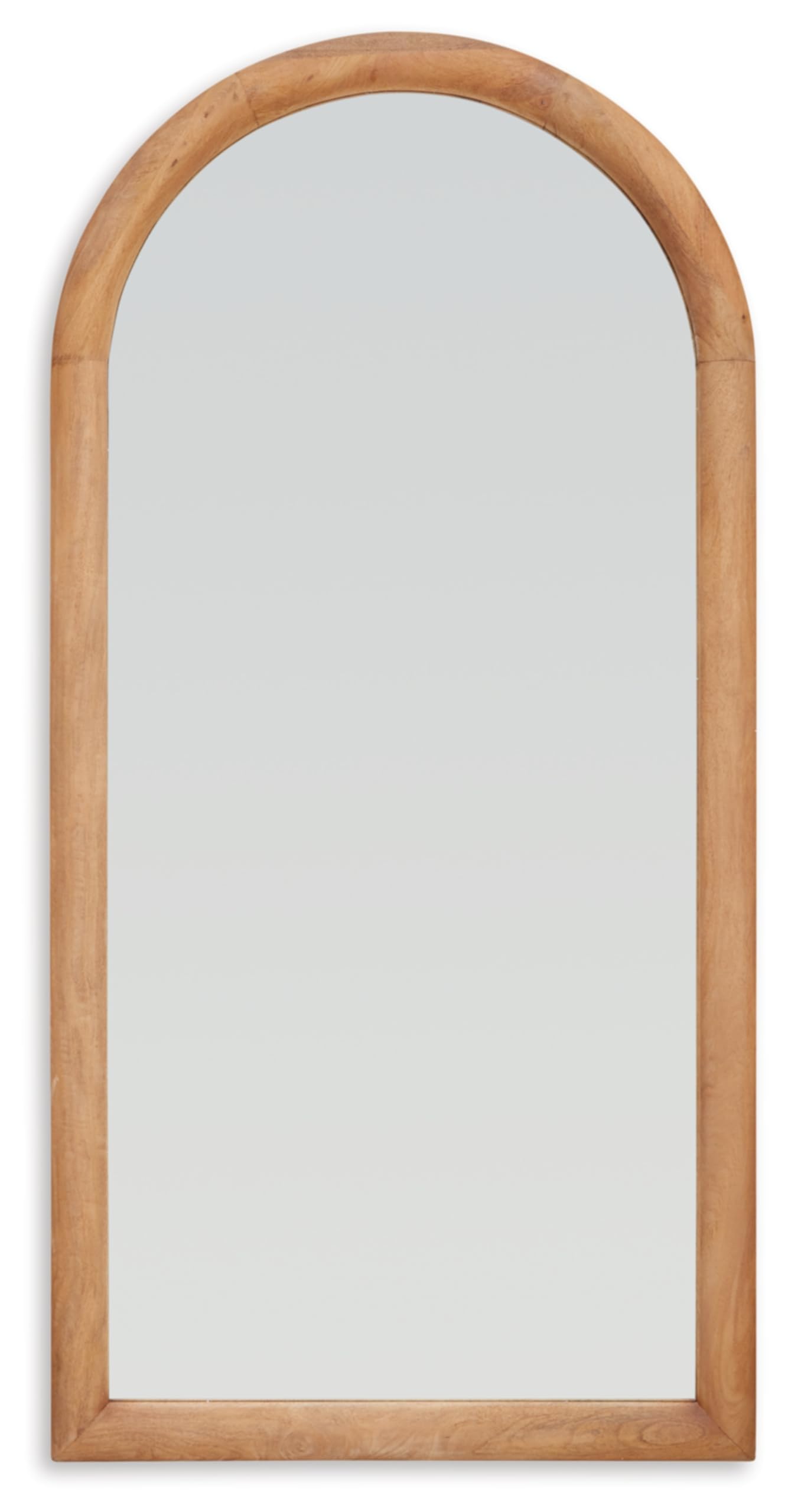 Signature Design by Ashley Dairville Casual Full Length Arched Floor Mirror with Thick Frame, Light Brown