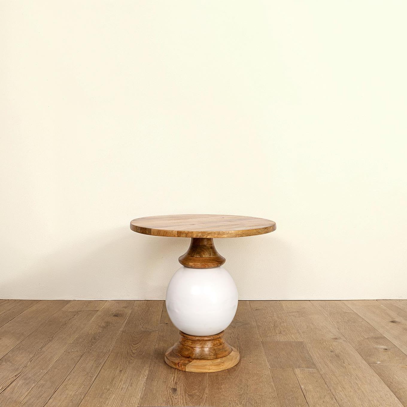Creative Co-Op Mango Wood & Metal Round Pedestal Table