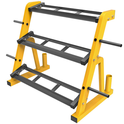 Kipika Heavy Duty 3 Tier Dumbbell Rack Multifunctional, Weight Rack for Dumbbells, Home Gym Equipment, Suitable for Storage of Dumbbell, Barbell Plate, Barbell Bar