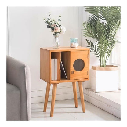 YGwnjqr Cd Rack Multi-Functional Wooden Vinyl Record Cabinet Cd Albums Storage Rack Bookcase,