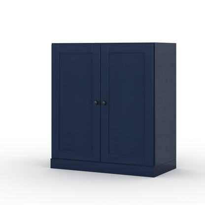 Palace Imports 100% Solid Wood Bathroom Storage Cabinet - 32" Wide - Navy Blue, Small Bathroom Cabinet with 2 Shaker Doors & Adjustable Shelves, 100% Eco-Friendly Wood, Modular Cabinets
