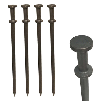 Moose Supply Double Head Tent Stakes, Heavy Duty Steel Outdoor Ground Spikes to Anchor Commercial Inflatables, Party Tents and Camping Shelters, 3/4 Inch x 36 Inch, Pack of 4