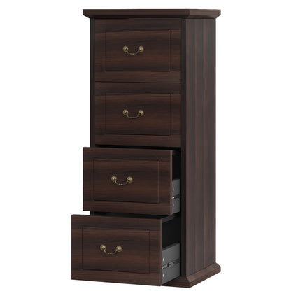 Tribesigns 4-Drawer File Filing Cabinet, Vertical File Cabinet Office Wood Filing Cabinet for A4 /Letter Size Narrow Tall File Storage for Home Office, Walnut