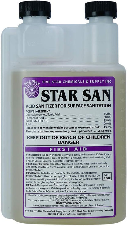 6022b_ 32 Five Star - - Star San - Ounce - High Foaming Sanitizer