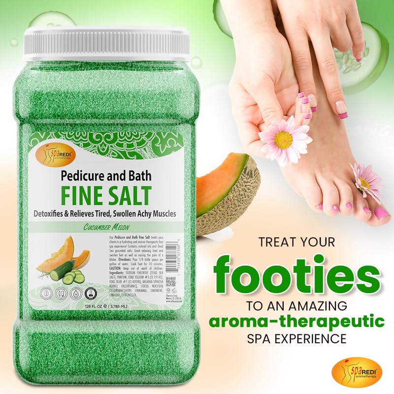 SPA REDI - Detox Foot Soak Pedicure and Bath Fine Salt, Lavender and Wildflower, 128 Oz - Made with Dead Sea Salts, Argan Oil, Coconut Oil, and Essential Oil, Hydrates, Softens and Moisturizes