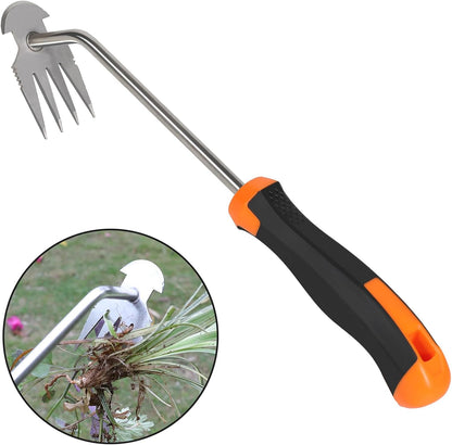 SIXCAR Weed Remover Tool - Portable Garden Weeder with Rubber Handle for Easy Uprooting & Planting