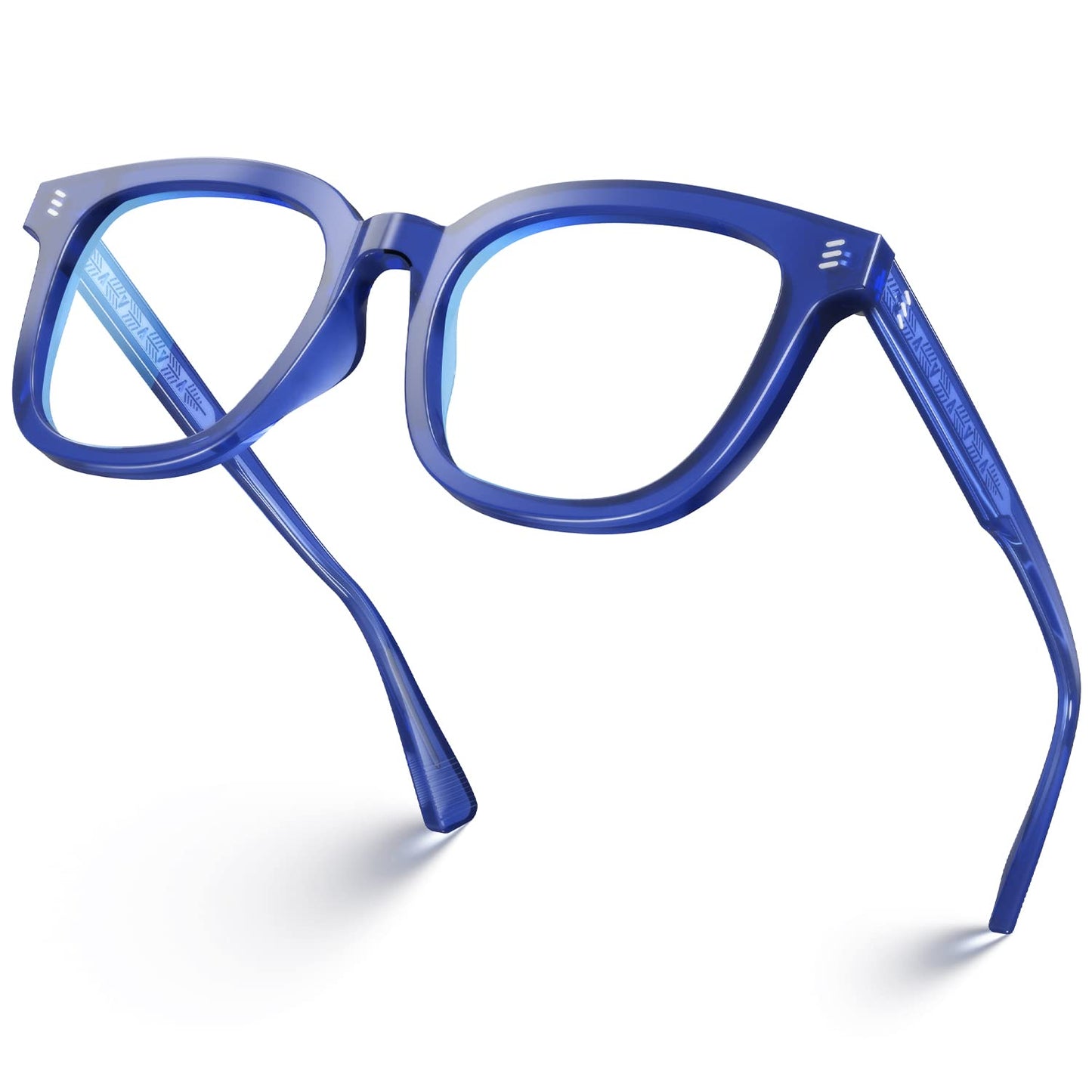 VISOONE Square Classic Blue Light Blocking Glasses with Non Prescription Anti Glare For Women and Men NOE
