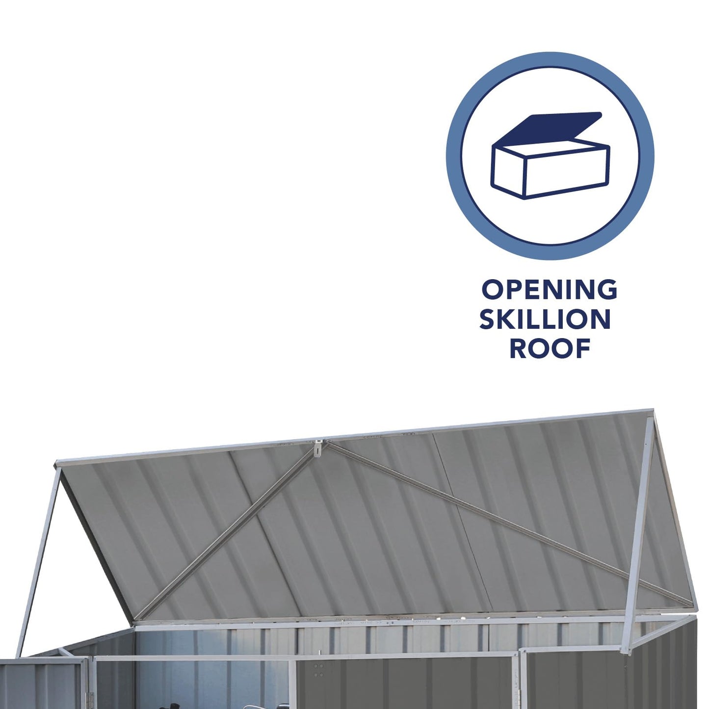 Absco Durango 2.5 Ft. x 7.5 Ft. Metal Storage Shed DIY Two Door Woodland Gray Galvanized Steel Bike Shed for Tools, Lawn & Garden Equipment, Outdoor Patio Furniture, Garden Lean to Shed Kit