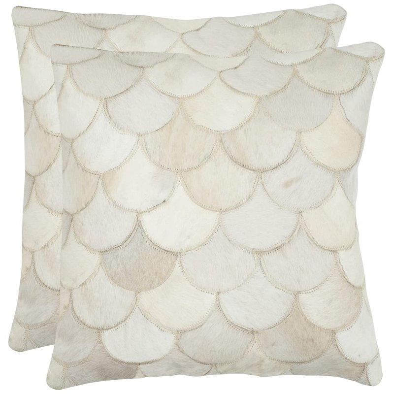 Safavieh Pillow Collection Throw Pillows, 22 by 22-Inch, Elita Multicolored and Cream, Set of 2