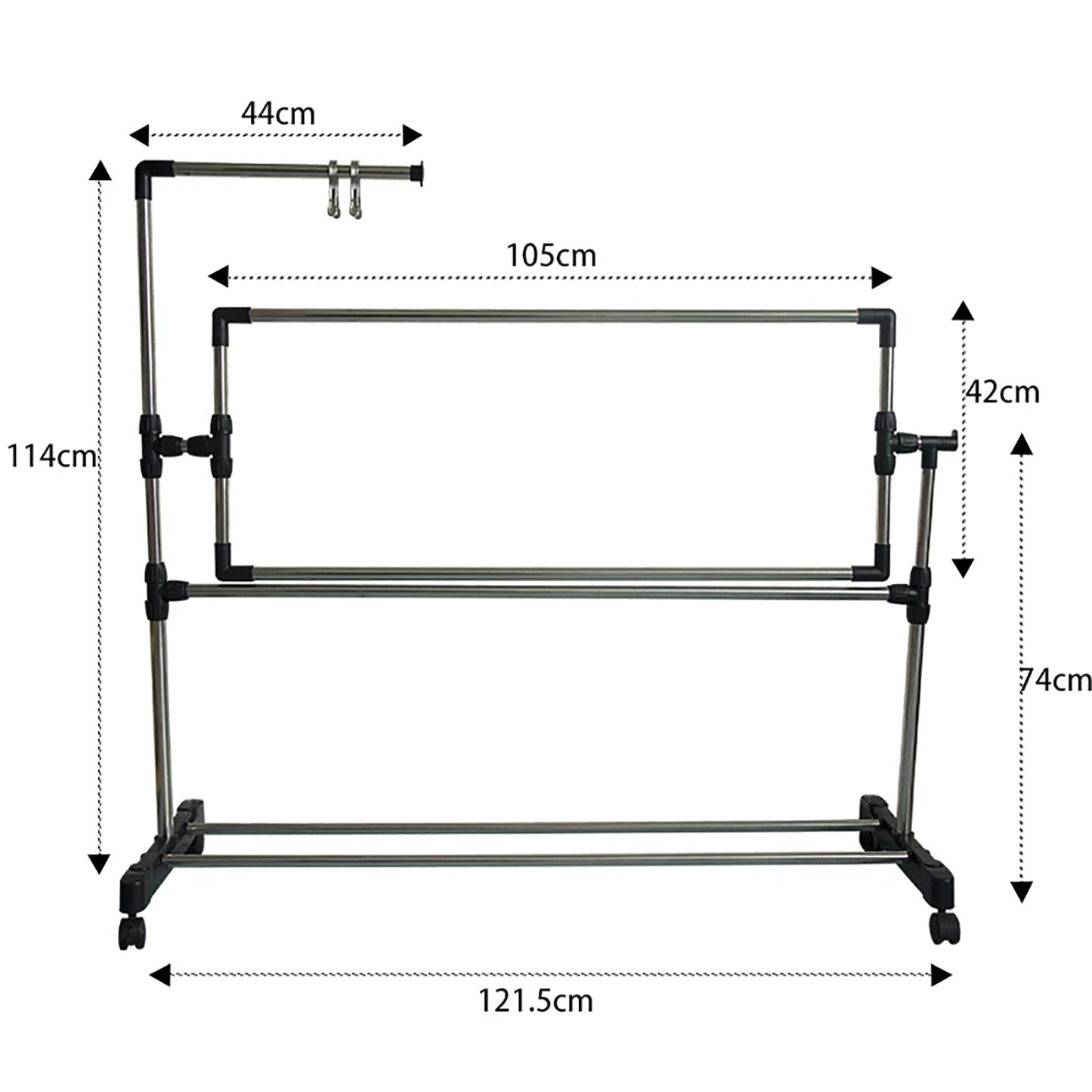 Height Adjustable Cross Stitch Craft Stand - Adjustable Embroidery Stand with Needlework Floor Frame for Art Sewing - Standing Embroidery Lap Table and Holder for Needlepoint and Embroidery Projects