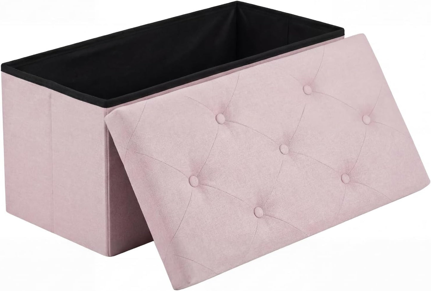 30in 660lbs, DUMOS Storage Ottoman Bench, Storage Bench Foot Rest Stool with Padded Seat, Bedroom Bench with for Living