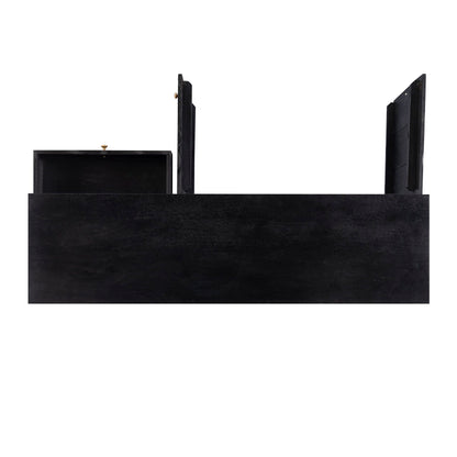 Powell Tate Mango Wood Console with Modern Gold Accents