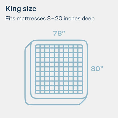 Niagara Cotton King Mattress Topper, Pillow Top Quilted Fitted Cooling Cover for Back Pain, Fits 20 Inches