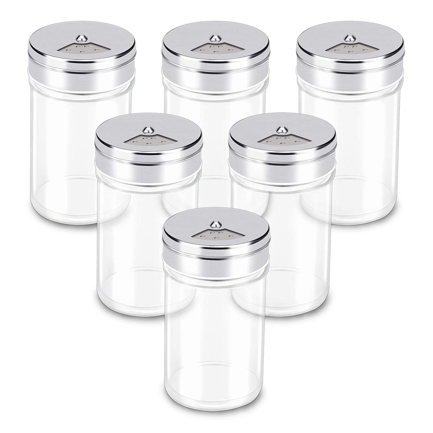 Segarty Spice Jars, 6 Pack 3 oz Spice Bottles with Shaker Lids, Glass Empty Storage Containers with Adjustable Stainless Steel Flow Top for Your Regularly Used Spices