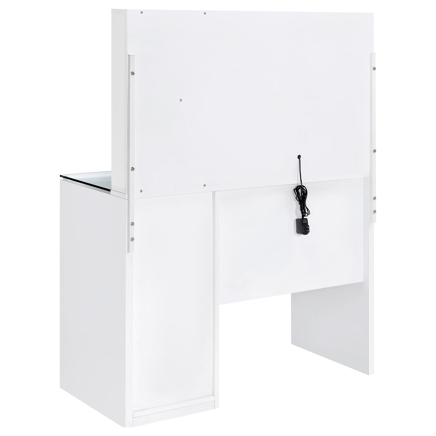 Coaster Home Furnishings Flora 2-Drawer Vanity Set with Led Mirror White High Gloss