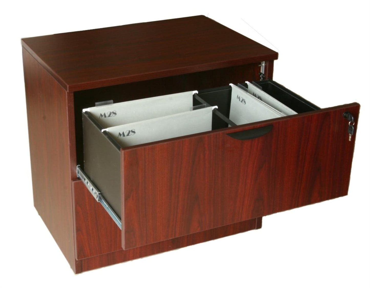 Boss Office Products N112-M 2-Drawer Lateral File in Mahogany