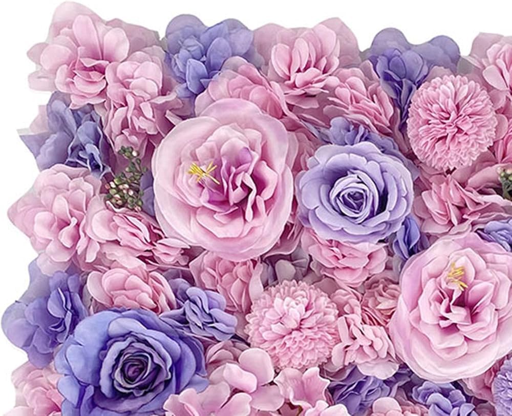 GOUZIBHD Artificial Flower Panel for Wall Backdrop, Flower Wall Panels, 16 X 24 Inch Flower Wall Mat, Faux Flower Wall Background for Wedding Home Decor Party Photo(Size:6PCS)