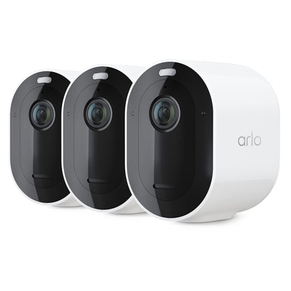 Arlo Pro Security Camera 2K HDR 5th Gen - Wireless Outdoor Camera, Rechargeable Removeable Battery, Event Captions, Emergency Response, 1-Month Trial of Secure Plan, 3 Cam, White