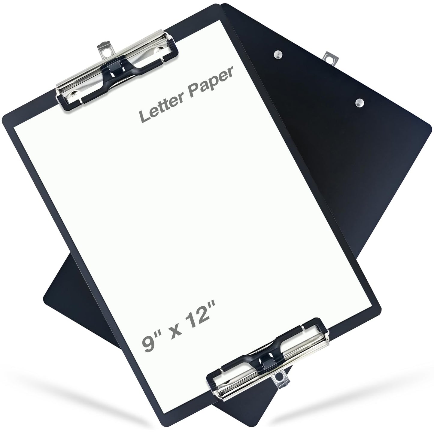 Aluminum Metal Clipboard Sturdy Stainless Hangable with Pen Holder Double Clip Board Size Letter A4 9" x 12.6" for School Office Business Medical Professionals Workshop Factory