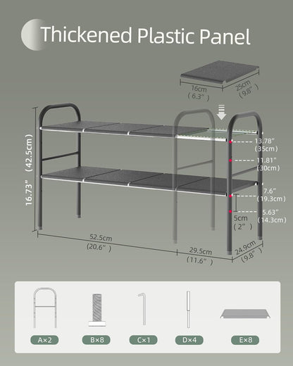 2 8 NETEL Under Sink Organizers and Storage, Tier Expandable Under Cabinet Organizer Shelf with Removable