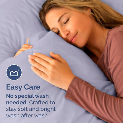 Skiennix Body Pillowcases Set of 4 | Soft & Breathable 20x54 Long Pillow Covers - Fade-Free & Machine Washable (Light Lavender)