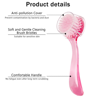 3 Pcs Facial Cleansing Brush, Useekoo Manual Face Brushes for Cleansing and Exfoliating, Face Scrubber to Massage, Deep Pore Exfoliation, Makeup Remove and Skin Care with Soft Bristles