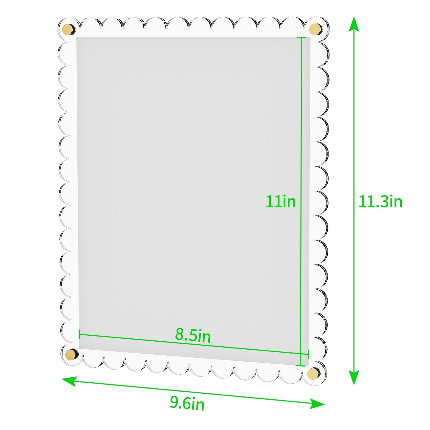 Laumffon Certificate Frame, 8.5x11 Wall Mount Picture Diploma Document Degree Frame, No Drill Clear Acrylic Photo Frame with Adhesive Tape and Golden Screws for Certificate, Pressed Flowers, Money, Diploma, 1Pcs