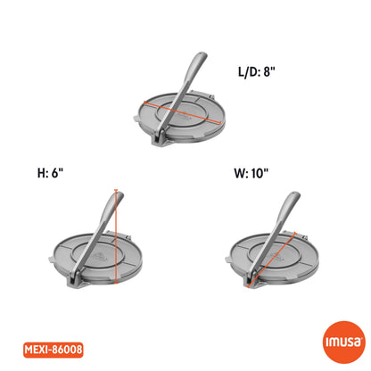 IMUSA USA Tortilla Press, 8 Inch, Silver