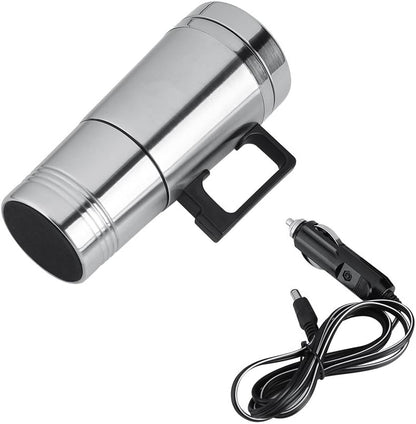 Asixx 12V/24V Car Heating Cup, 300ml Electric Kettle for Coffee, Tea, Water Mug, 304 Stainless Steel (24V)