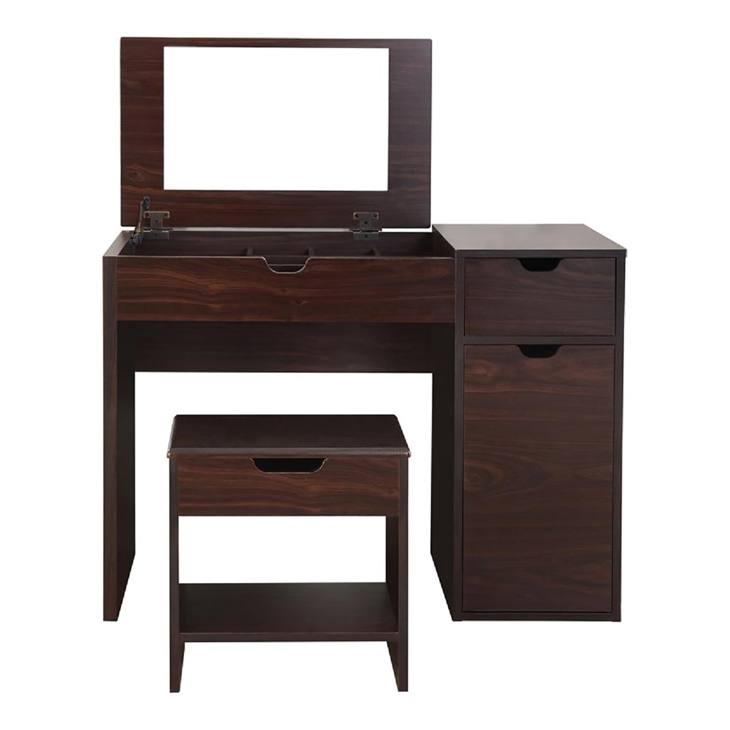 24/7 Shop at Home Frega Bedroom Vanity Set, Walnut