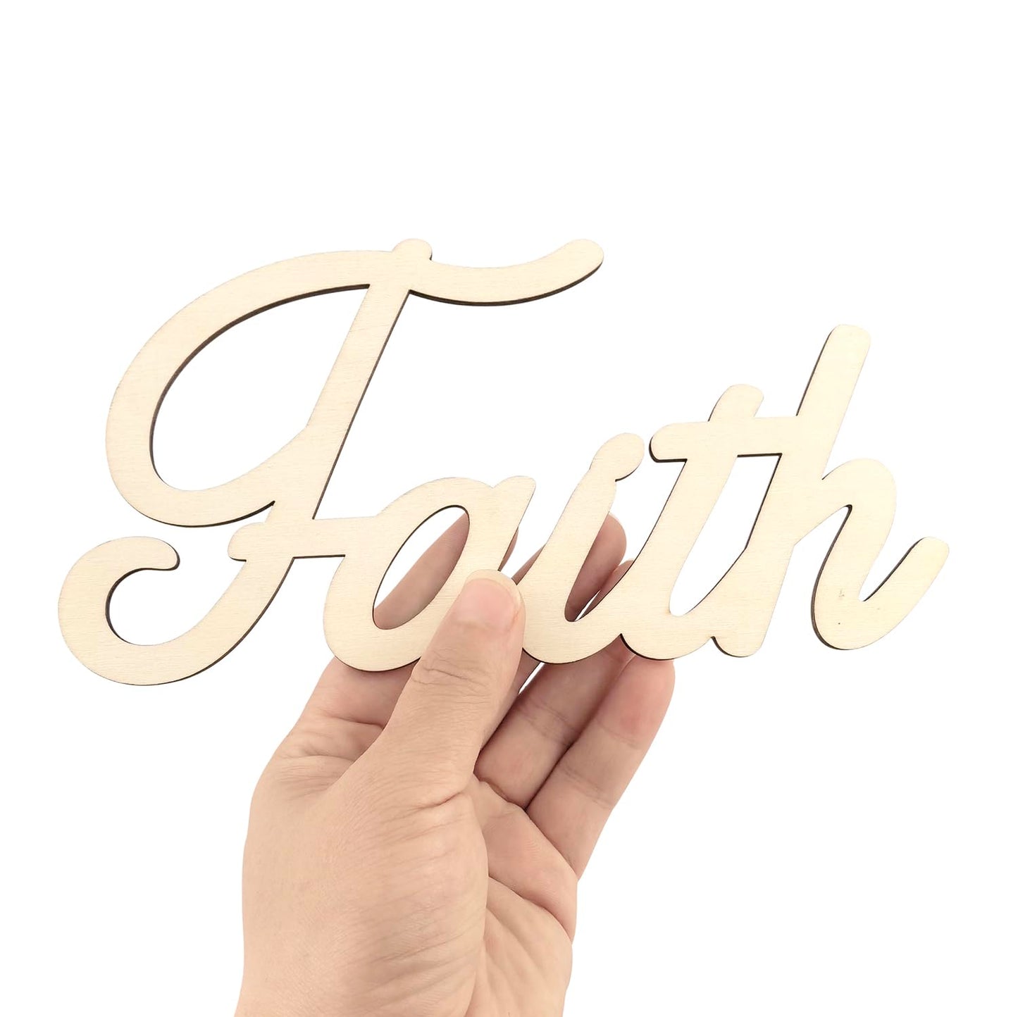 6 Pack 8 Inch Wood Faith Letters Cutouts Wood Faith Signs Wooden Faith Hanging Ornaments DIY Faith Wall Decor for Home Party Decoration