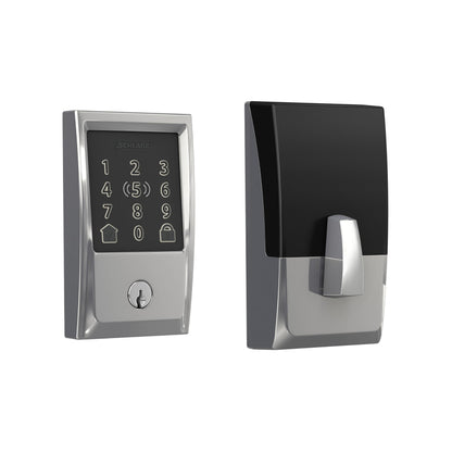 Schlage BE499WB CAM 619 Encode Plus WiFi Deadbolt Smart Lock, Keyless Entry Touchscreen Door Lock with Camelot Trim, Satin Nickel
