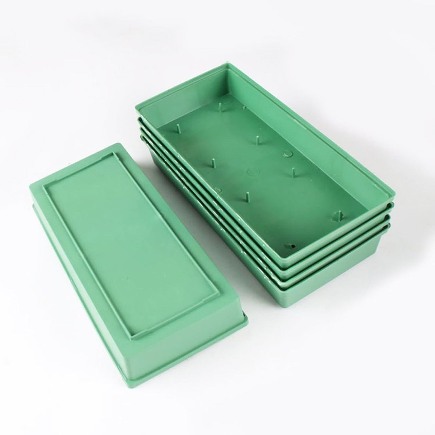 Dranvosk 10PCS Green Floral Foam Trays for Flower Arrangement Weddings, Parties, Home Decor | Reusable and Durable Foam Trays for Floral Design(9.64 x 4.64 x1.69Inch)