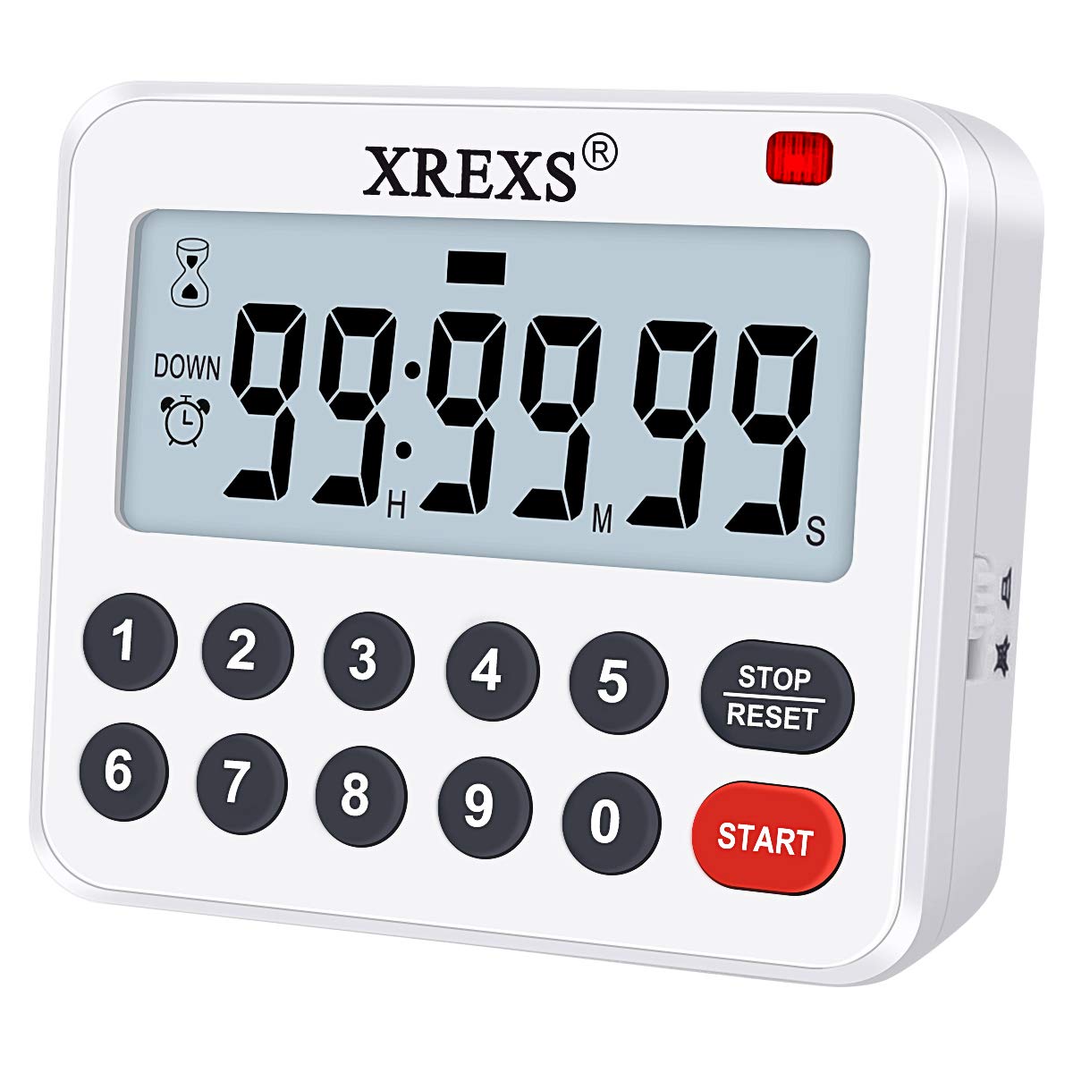 XREXS Digital Kitchen Timer Magnetic Countdown Up Cooking Loud Alarm and Mute Optional, Magnet and Stand, Large Display Classroom Timer for Teachers (2 Batteries Included) Upgraded Version