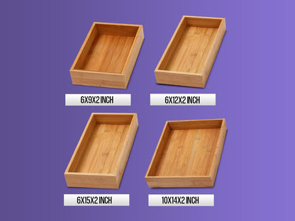 YBM Home 319-2 Drawer Organizer Storage Box, Natural 10x14x2
