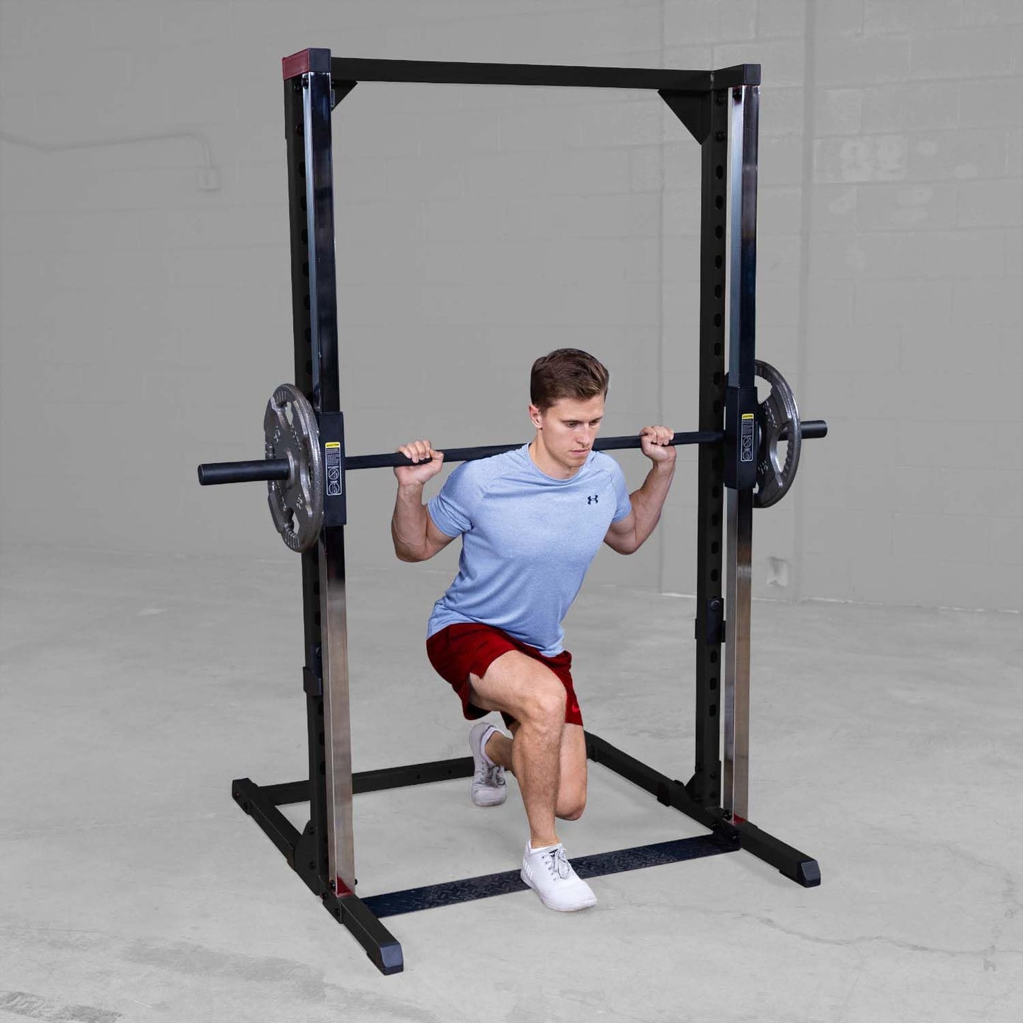 Body-Solid Best Fitness (BFSM250) Smith Machine Without LAT Attachment, Home and Commerciala Gym Strength Training with Safety Bars (Midnight Black)